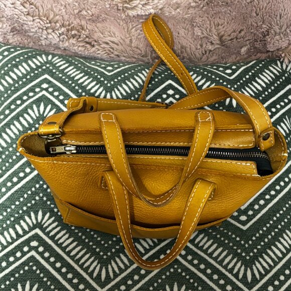 Portland Leather Goods PLG UNICORN Honeycomb gold Zippered Mini Crossbody Tote - Picture 7 of 15